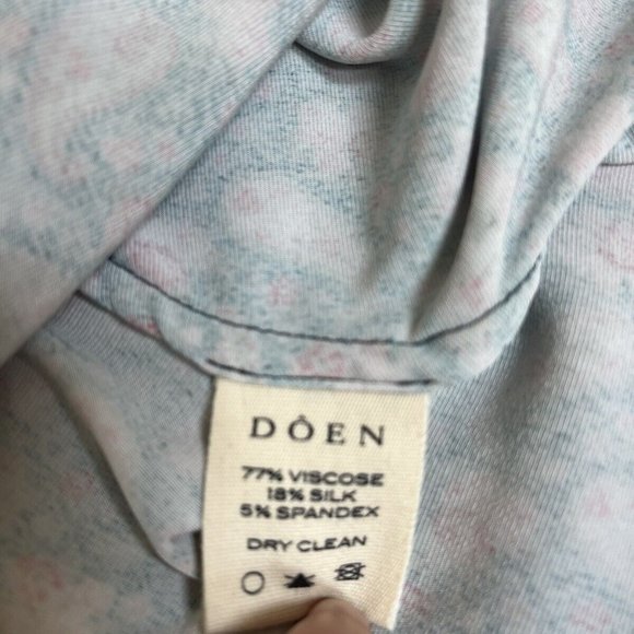 NWT Doen Marin dress silk velvet - M - Teal Canterbury Paisley - Picture 8 of 8